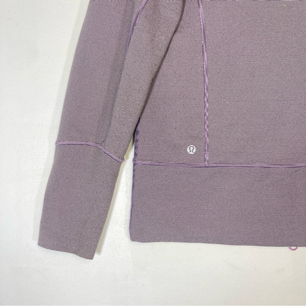 LULULEMON Size 10 Stride Jacket *Brushed in Lilac Heathered Coat Striped - Picture 10 of 15